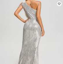 Load image into Gallery viewer, One shoulder cut out sequin maxi dress
