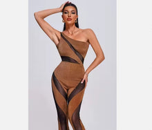 Load image into Gallery viewer, Brown mesh jumpsuit
