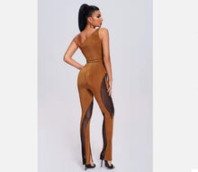 Load image into Gallery viewer, Brown mesh jumpsuit
