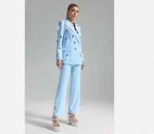 Load image into Gallery viewer, Blue feather pants set
